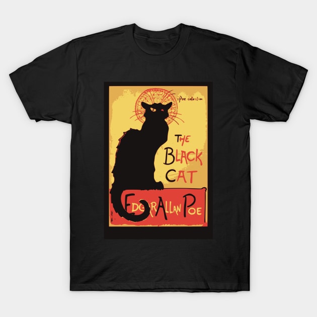 Black cat book cover T-Shirt by bumblethebee